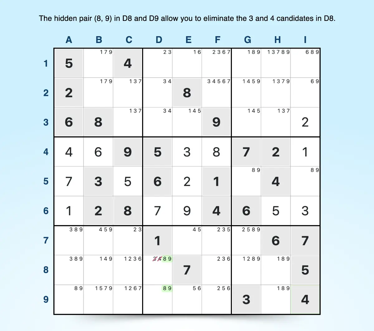 hidden pairs in a block