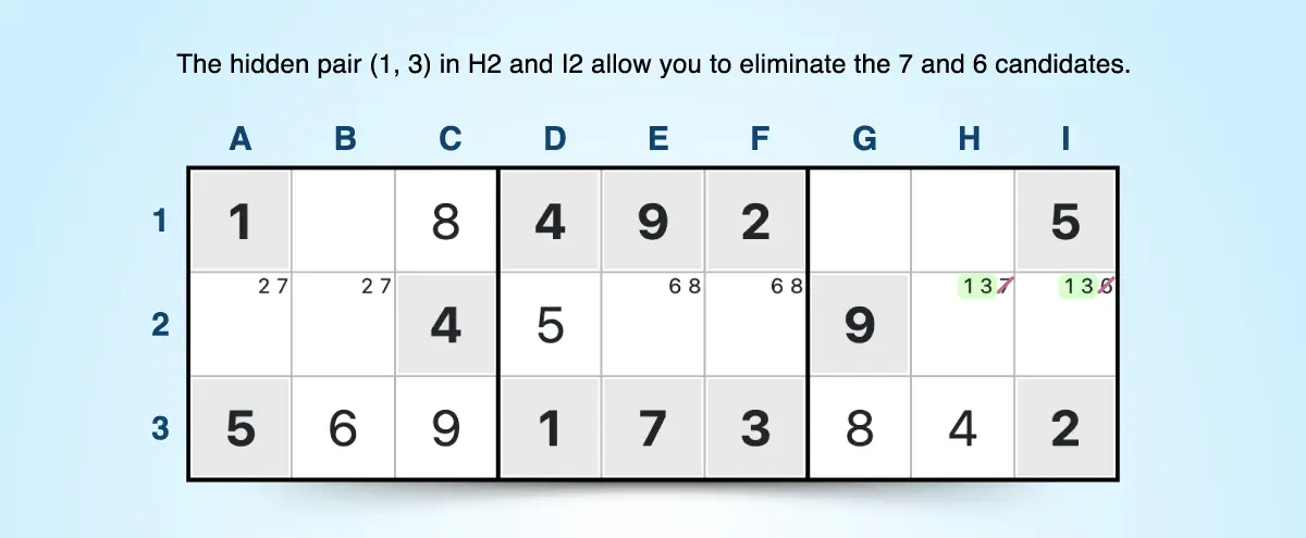 hidden pairs in a row