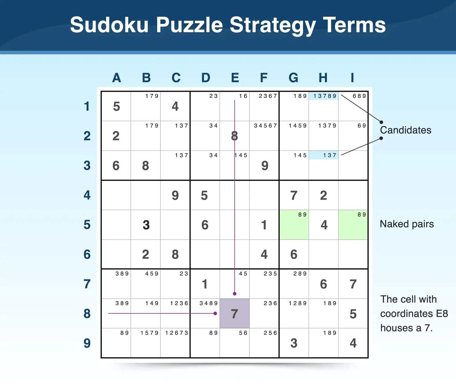 Sudoku terminology for strategies and gameplay