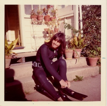 Rob in new diving gear, c1972. What a hottie!
The mo is a bit thin - it took a while to grow in.