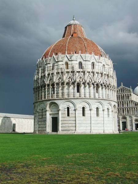 The Baptistry. 
Reminds me of a giant cupcake!