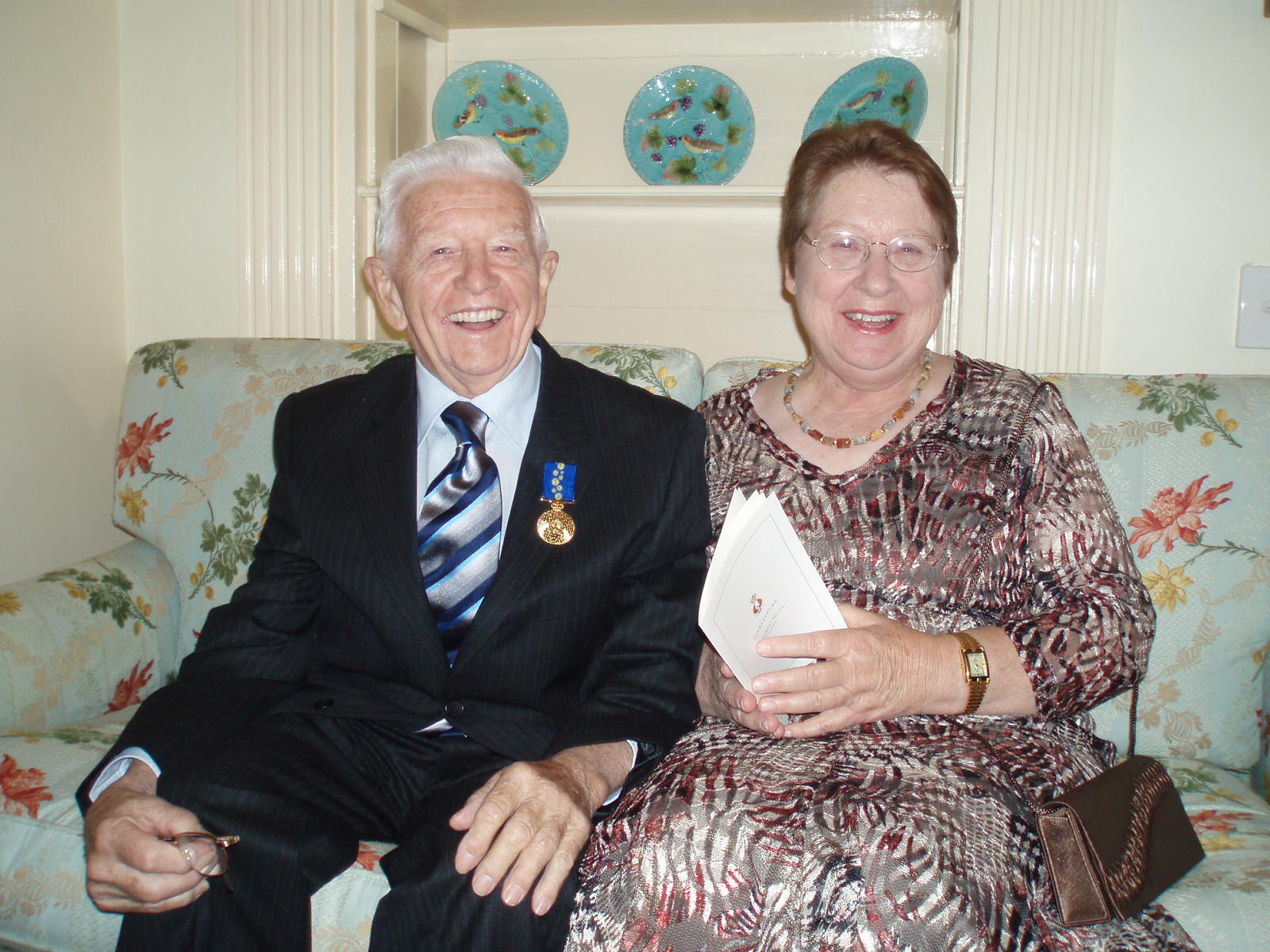 My parents. This is taken at Government House in Adelaide, when my Dad received an OAM.