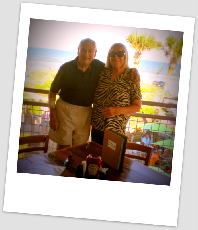 After a day at the beach in 
Fernandina, Jaime and I had a wonderful dinner on the upper deck at Slider's Restaurant.