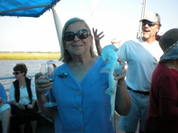 We caught this baby bonnethead shark with the shrimp