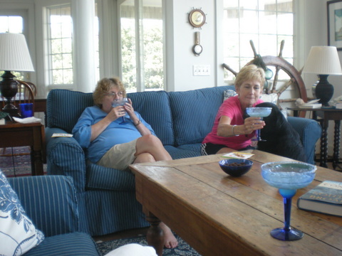 Lynne and Kathy enjoying a margarita