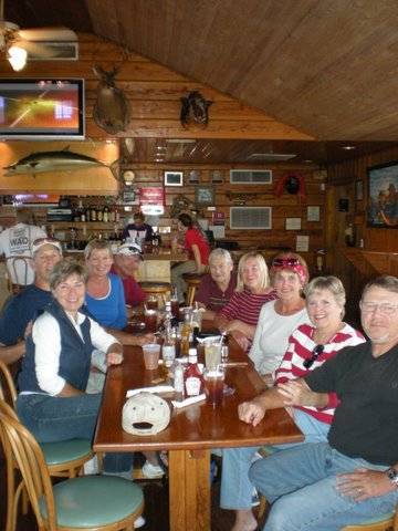 Where we lunched on November 7 after boating up the Intracoastal Waterway from St. Simons to Darien, GA.  Good food.  Great friends!  (Jaime and I are the last two on the right.)