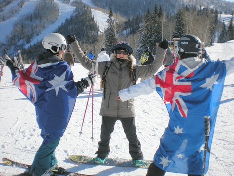 Aussie, Aussie, Aussie!!!  (They were all over the mountain!!)