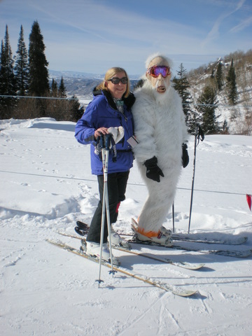 skiing with Bigfoot