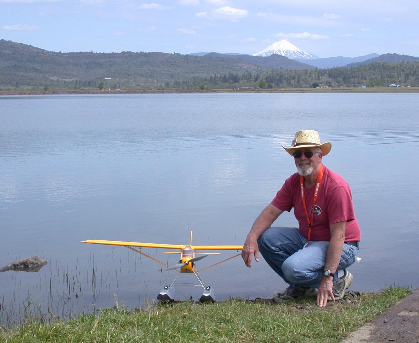 Here we are at Agate Lake flying our little radio control airplanes with the view of Mt. McLaughlin in the background. Doesn't get much better than this.