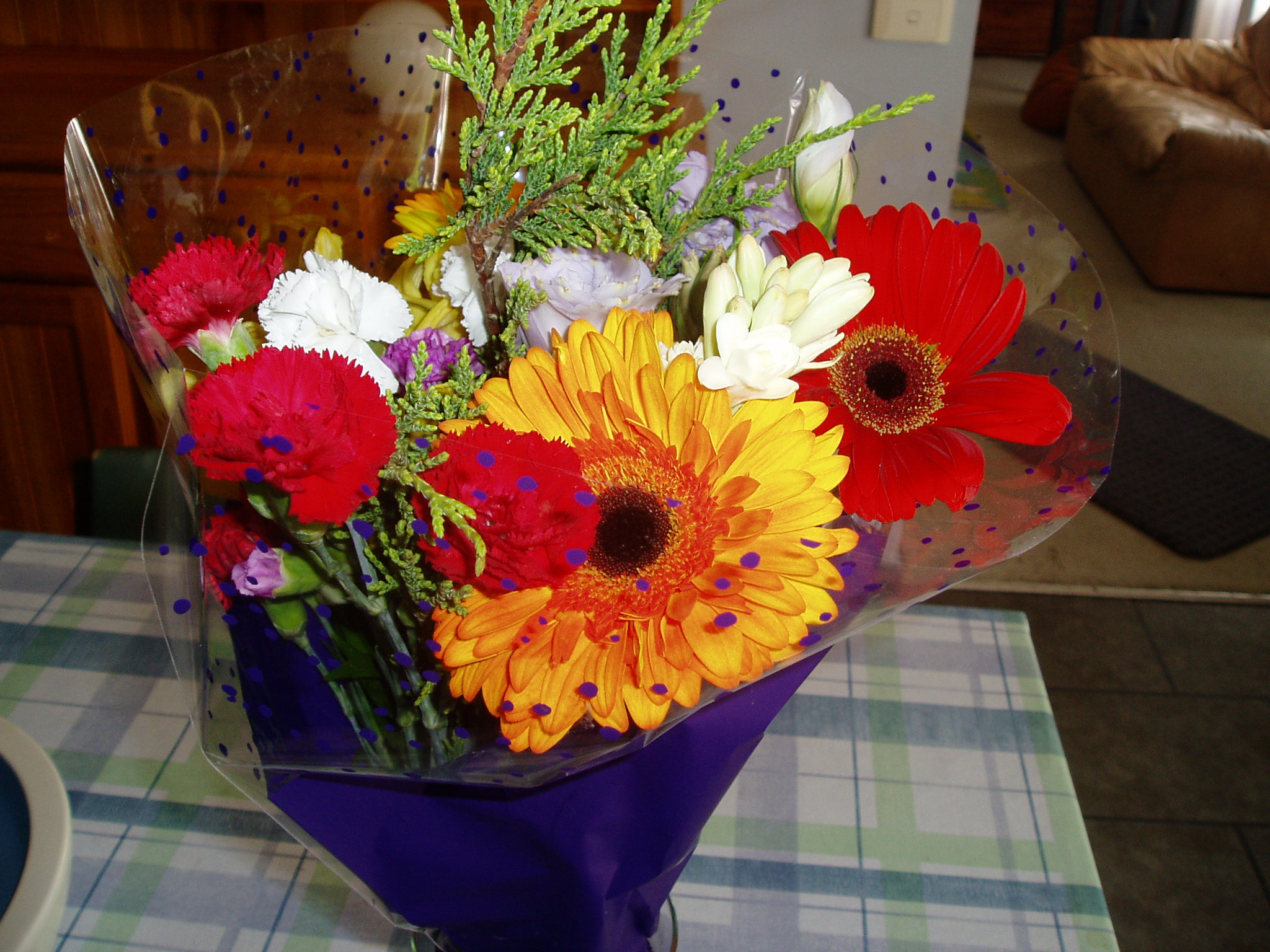 These are flowers my 8 year old bought me on his way home from school with his birthday money. I sneaked the money back into his wallet.