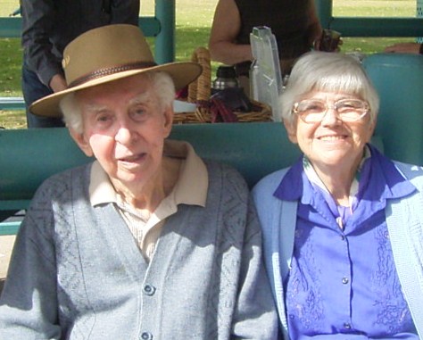 Dad and Mum at his 90th birthday party, July 2005