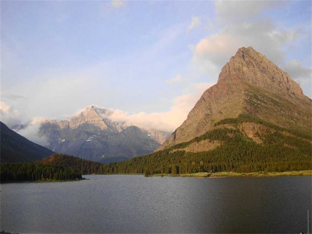 Swiftcurrent Lake with Mt. Gould and Grinnell Point in the background. Glacier NP, Montana.