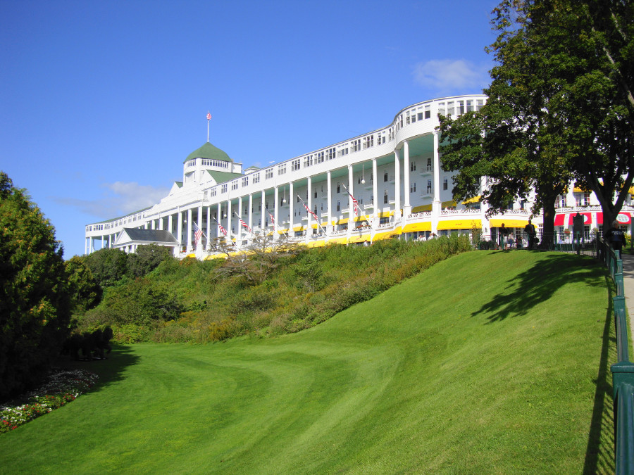 On Mackinac Island. (Mackinac is pronounced Mackinaw... Beats me, ask a Michigander.