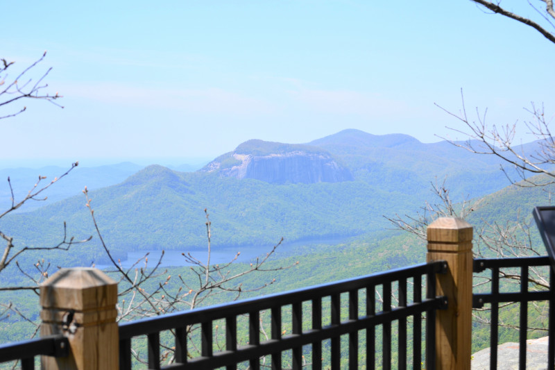 A view from Caesar's Head SP. Table Rock and Table Rock Reservoir in the background.