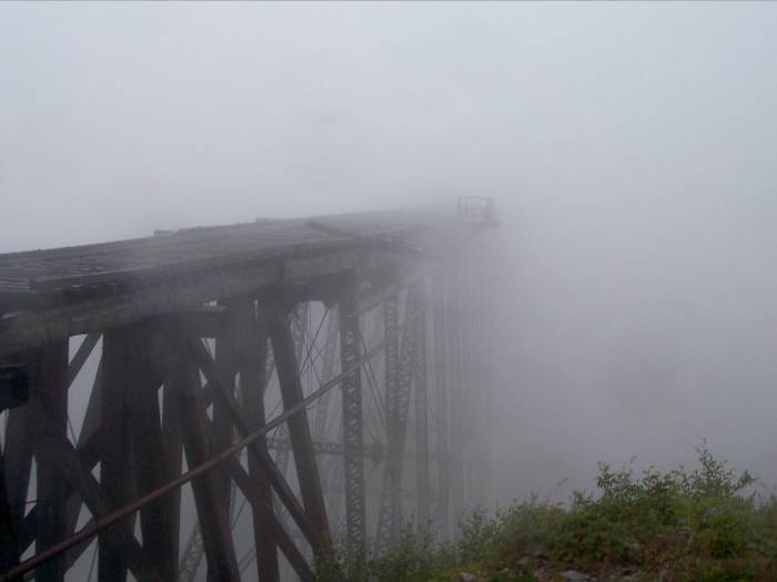 Another train ride, this time on the White Pass & Yukon out of Skagway, Alaska. The fog really adds to the mystery here.