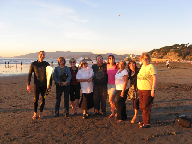 Unknown friend in wet suit, Martha, Kathy, Jane, Keith, Vici, Mama, Shosho and Lynne