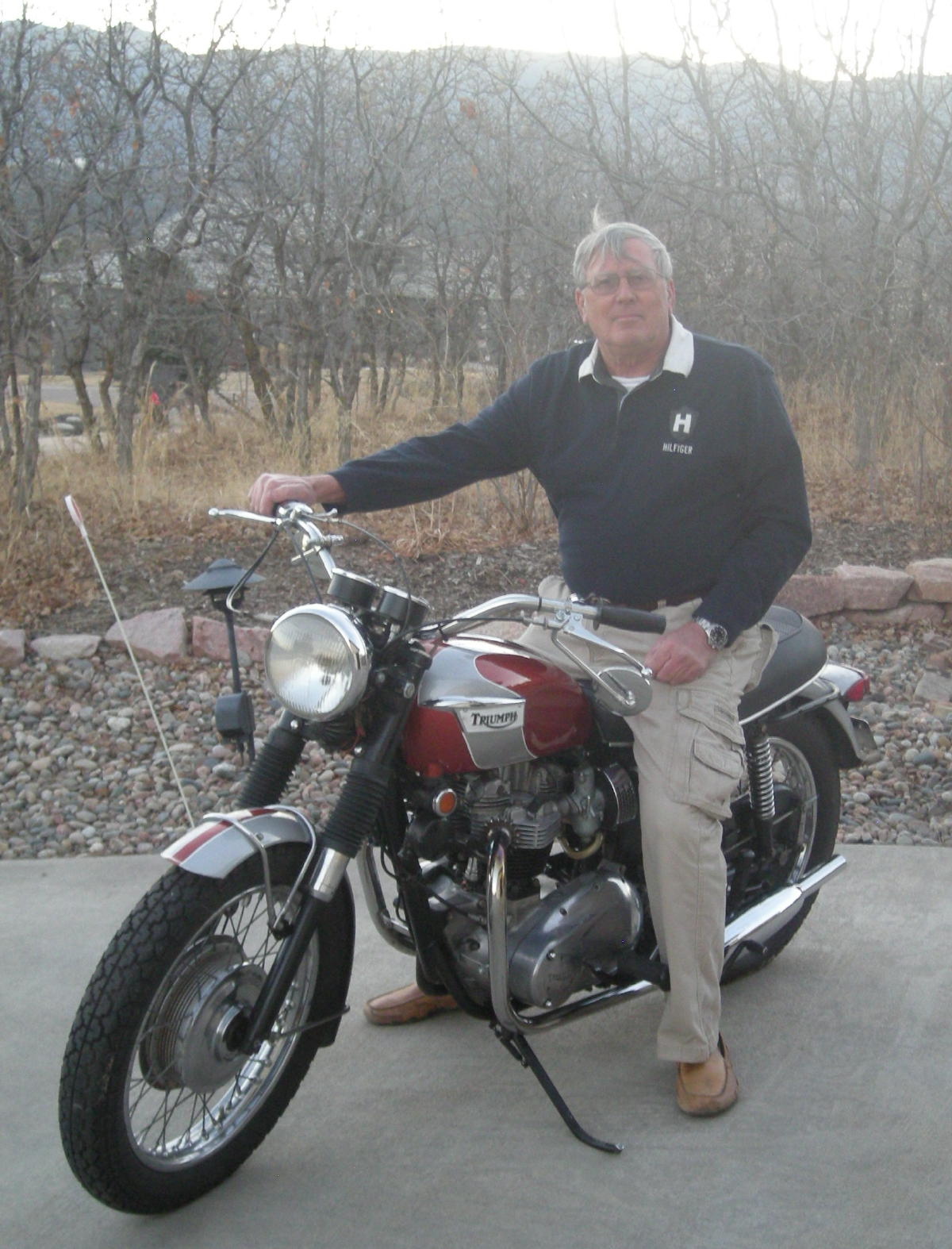 My '69 Bonnie after a 50 mile ride today (Feb 13)