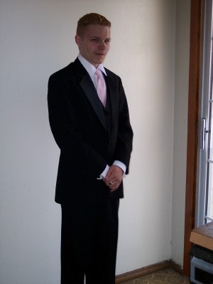 Prom night-He rented his own tux.