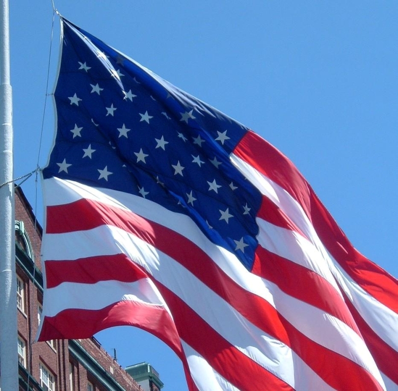 Old Glory waving in Baltimore, Maryland.