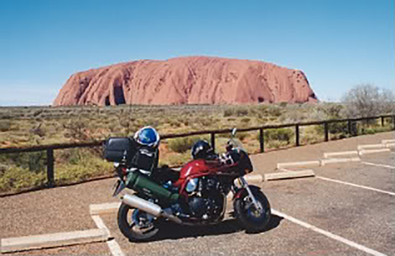 At Uluru during my 22.000k trip around Oz in the late 90's. That's close to 14.000 miles for you non-metric folk