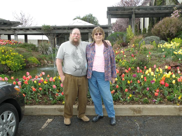 at the Tulip Hill Winery.  The little creek you will see in the next picture flows into the pond and fountain behind us.