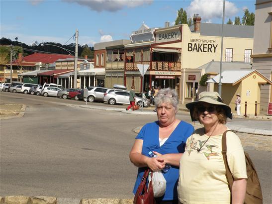 in front of the bakery where we had a fine lunch.  Next door there was quite the lolly shop.