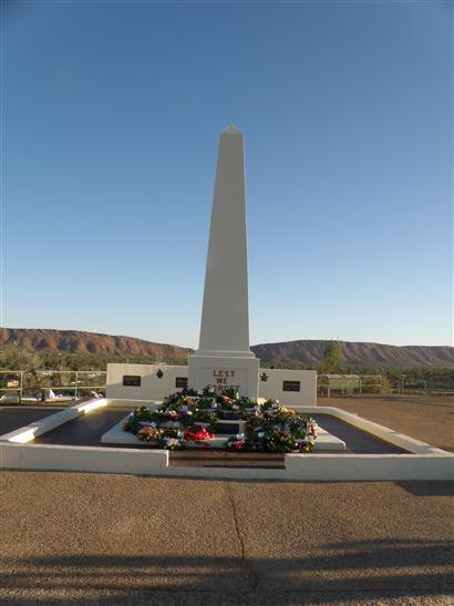 on ANZAC hill in Alice Springs the day after, with the flowers still looking fresh.