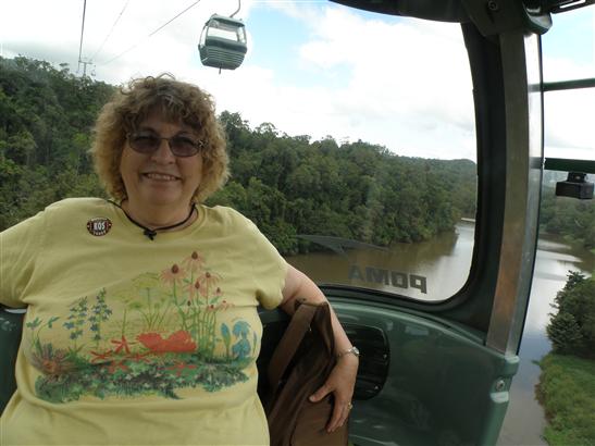 with the rainforest in the background, coming down from Kuranda.