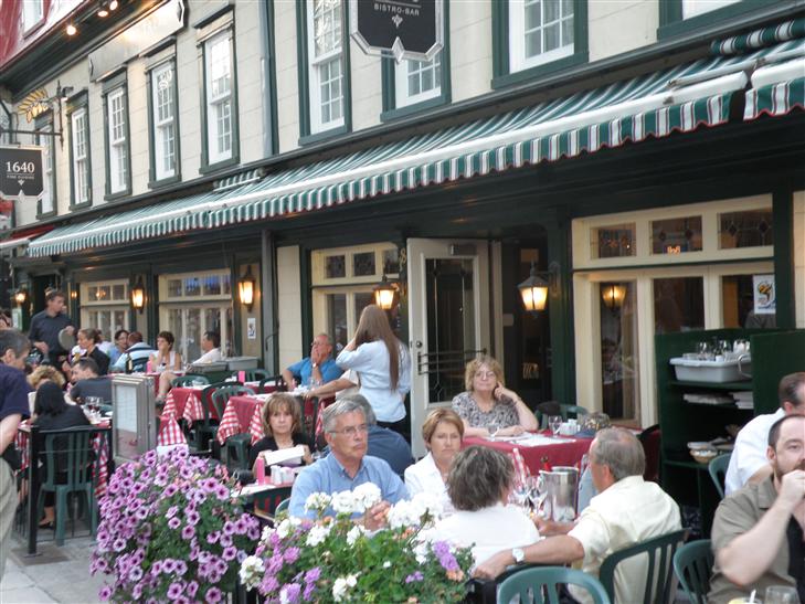 a restaurant on the central square in Quebec City.