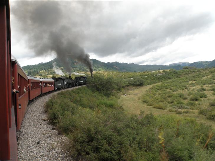 needed two engines to pull us up the grade to the summit, and puffed out it's fair share of black smoke along the way.