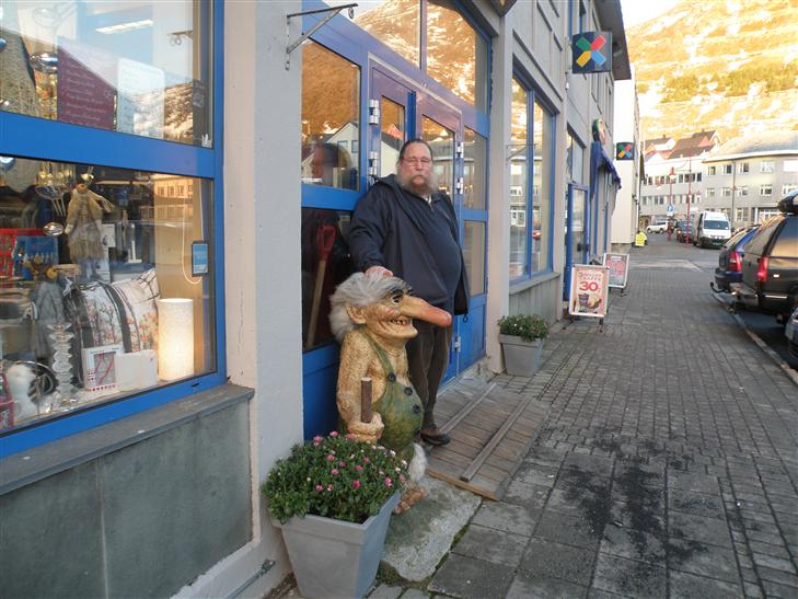 This one was guarding a shop entrance. There was one on our ship. One bus driver had one on his dashboard.  He told me it was the previous driver.