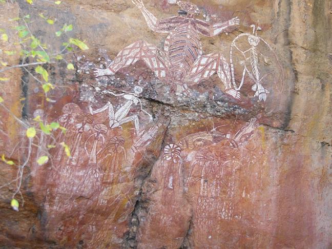 Aboriginal Rock paintings in the Lichfield National Park, Northern Territory