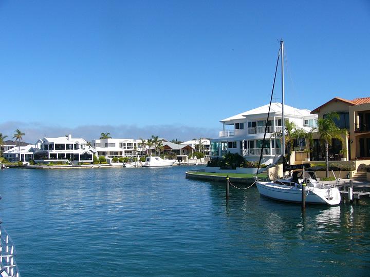 On our canal boat ride in Mandurah where a lot of the houses belong to Perth people as weekenders or holiday homes