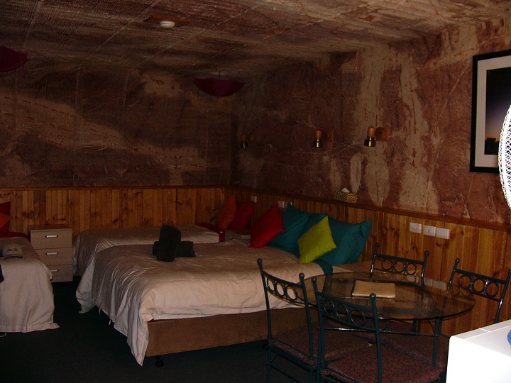 My underground motel room in Coober Pedy which was an old opal mine