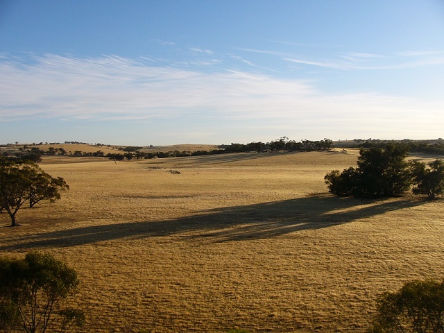 Looking down over the farms below us