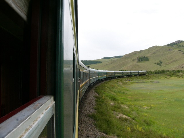 On the train heading to Mongolia