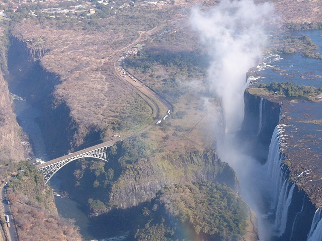 Victoria Falls from our helicopter.