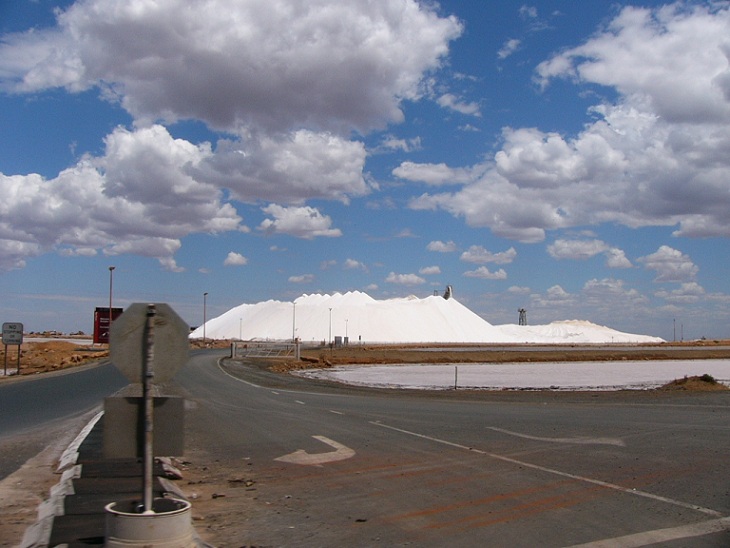 Salt pile waiting to be shipped at Port Hedland in the Pilbara