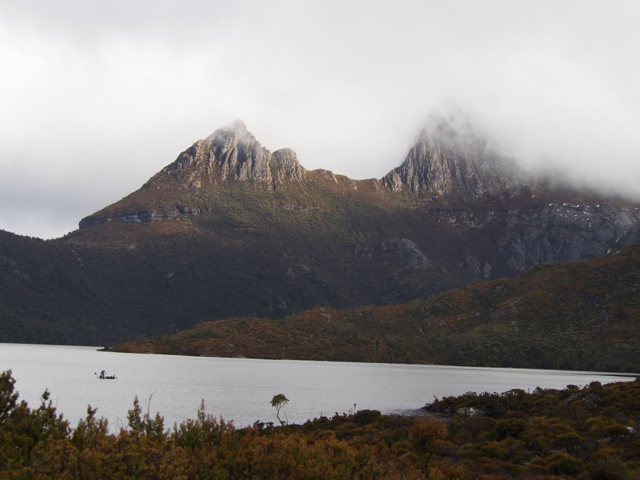 It was a cold and wet day.  Cradle Mtn was shrouded in mist apart from a very brief time.  This was the only pic I got of it.