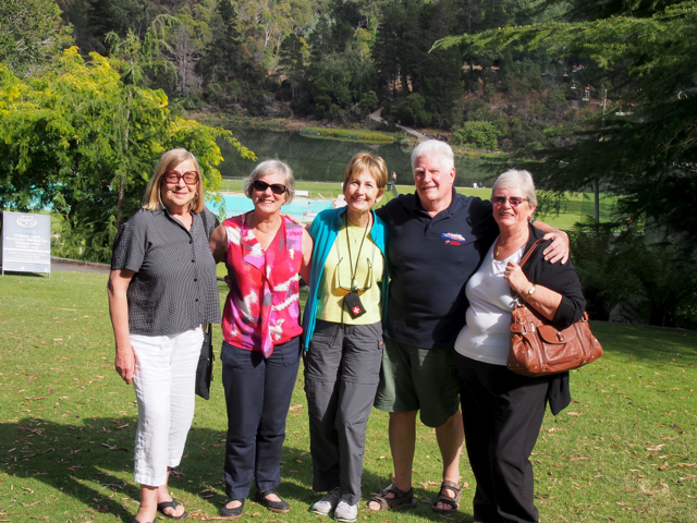 Jane, Me, Kathy, Peter and his lovely wife, Rose.  Taken in the Cataract Gorge, Launceston (Lonseston).