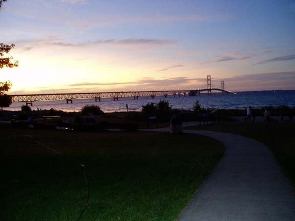 Mackinac Bridge at sundown from the lower peninsula side
August 21, 2008