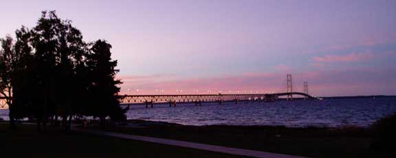 Mackinaw Bridge connecting the Lower Peninsula to the Upper Peninsula