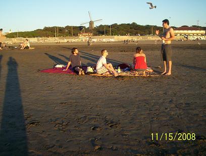 Trying to focus on the windmill on a crowed beach scene....  