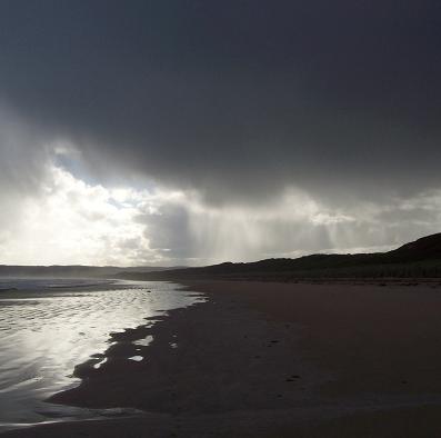 Sandy Point beach and a strom coming