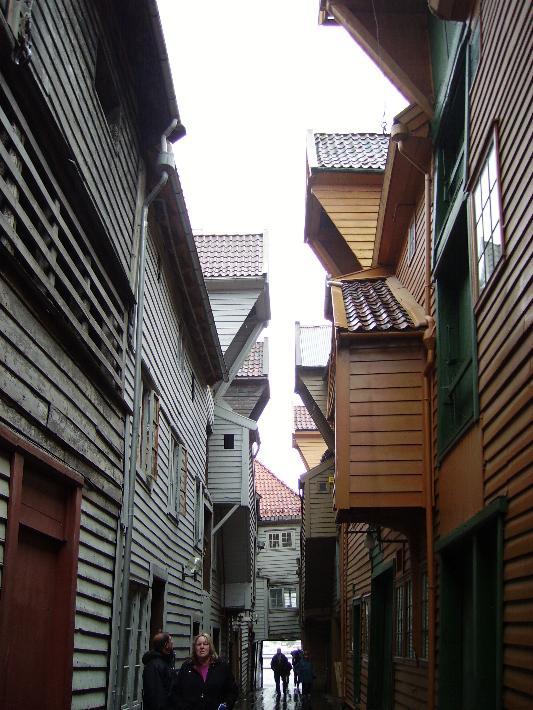 Alleyway in Old Dock Warehouse area of Bergen