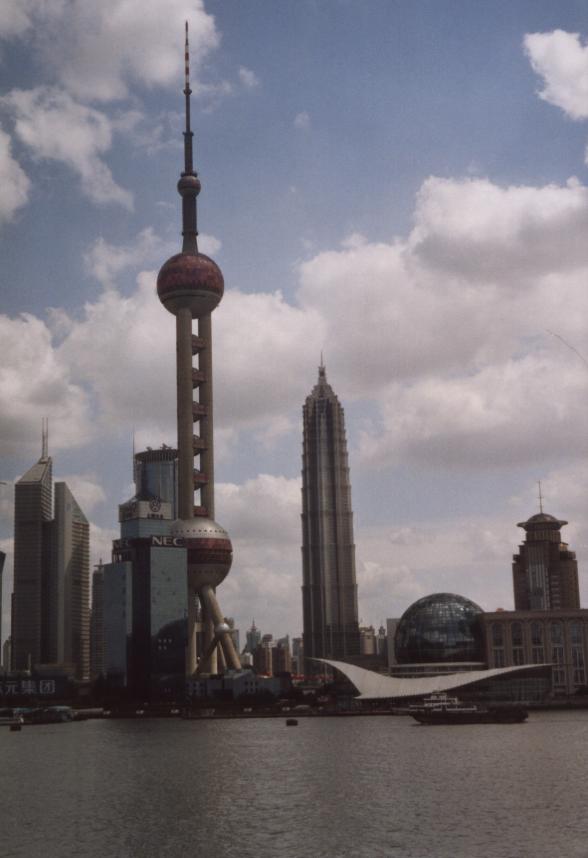 TV tower and tallest building (88 floors) in Shanghai in the background. When Ken was here 25 years ago this area was all farms.