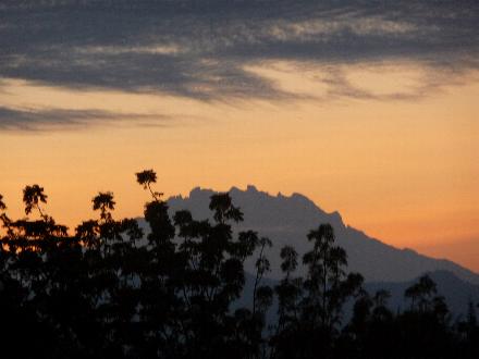 Sun Rising behind Mt. Kinabalu