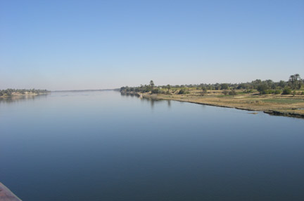 The Nile is a beautiful, calm, river. This shot was taken from the ship.