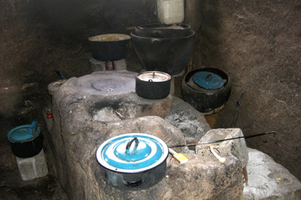 This is the cooking area of the kitchen.