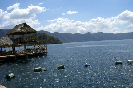 View of Lake Coatepeque from our restaurant where we stopped for lunch.